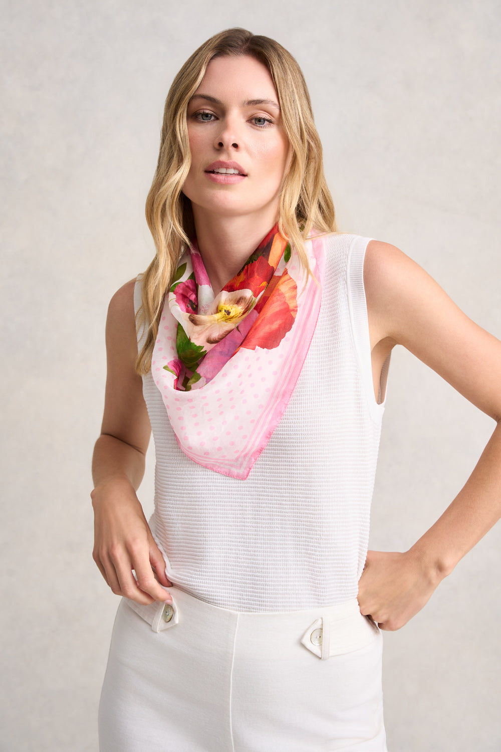 Multi Floral Silk Scarf - Multi