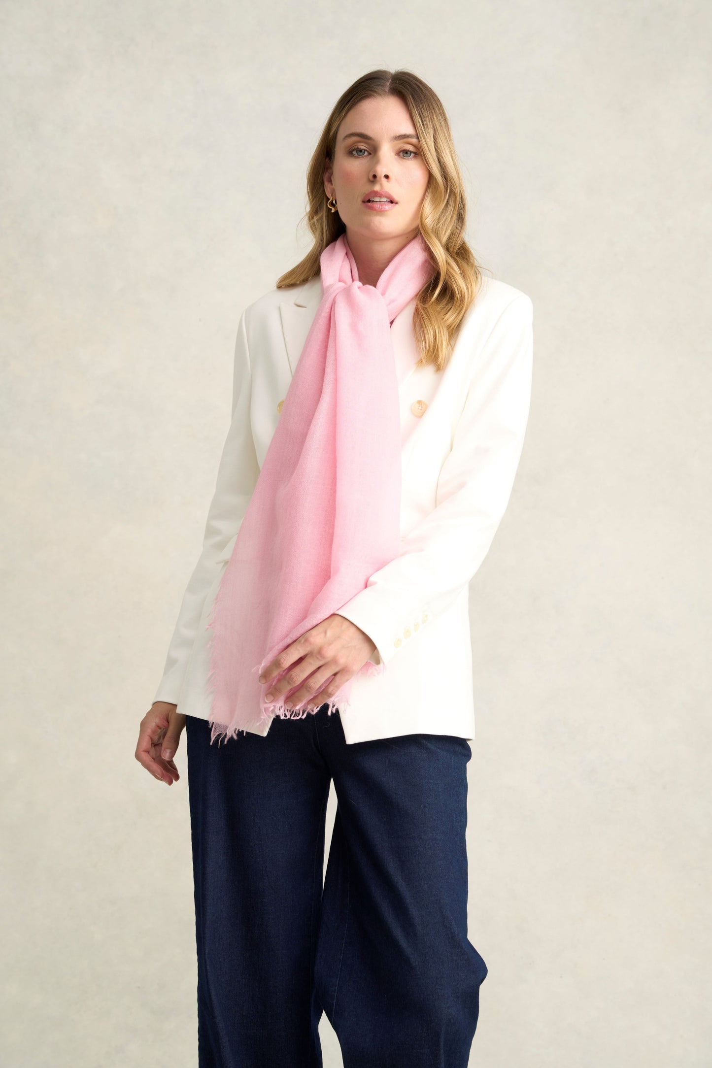 Textured Solid Scarf - Pink