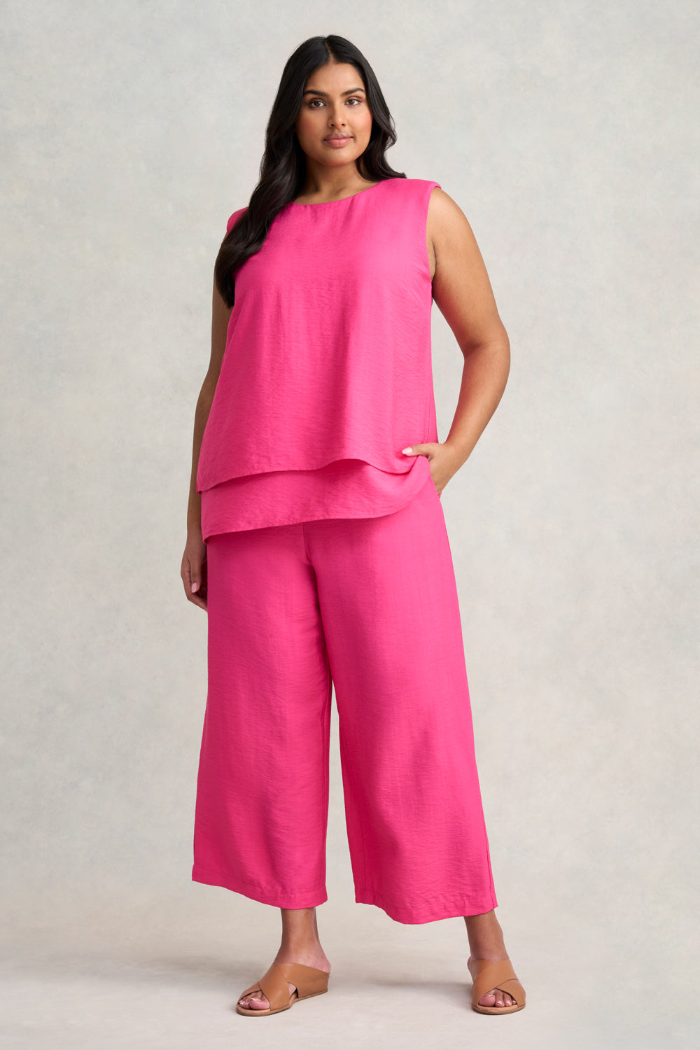 Layered Camisole - Fiery Rose