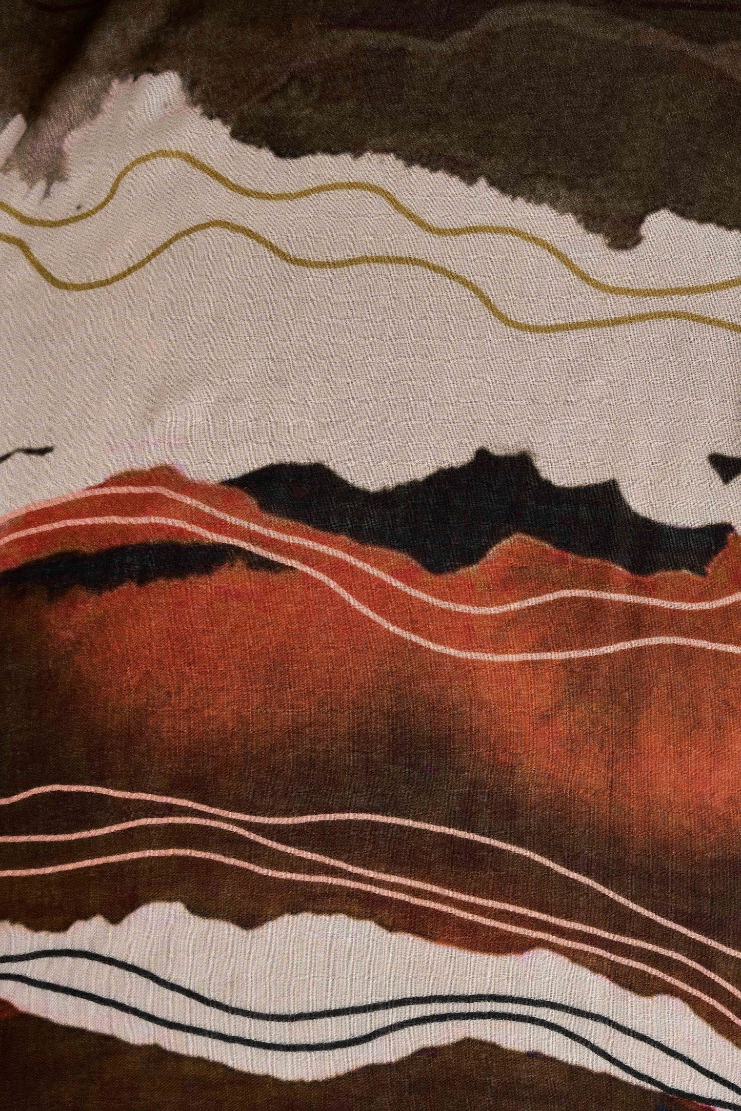 Abstract Art Wool Scarf - Multicolour