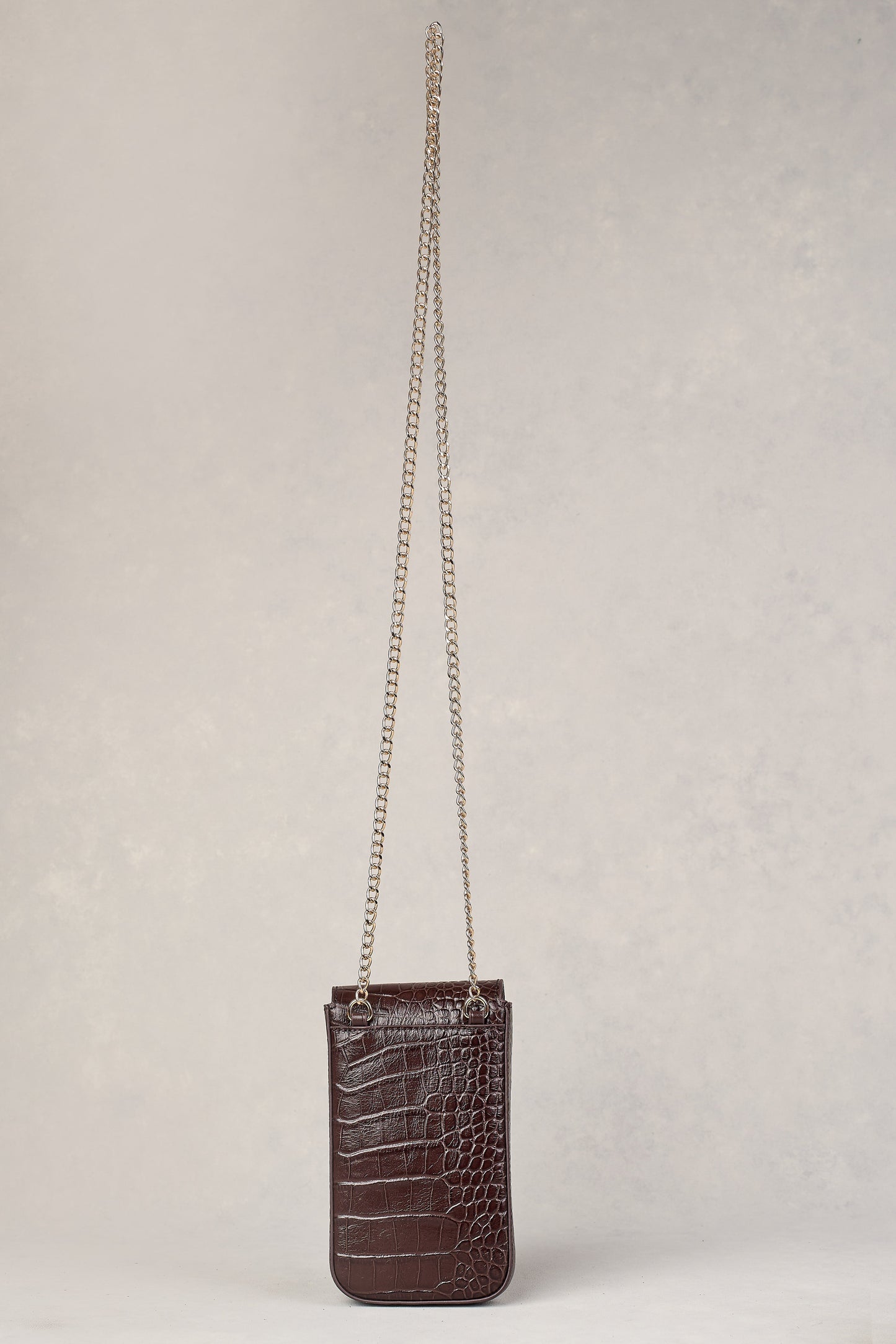 Charlotte Croc Phone Bag - Chocolate