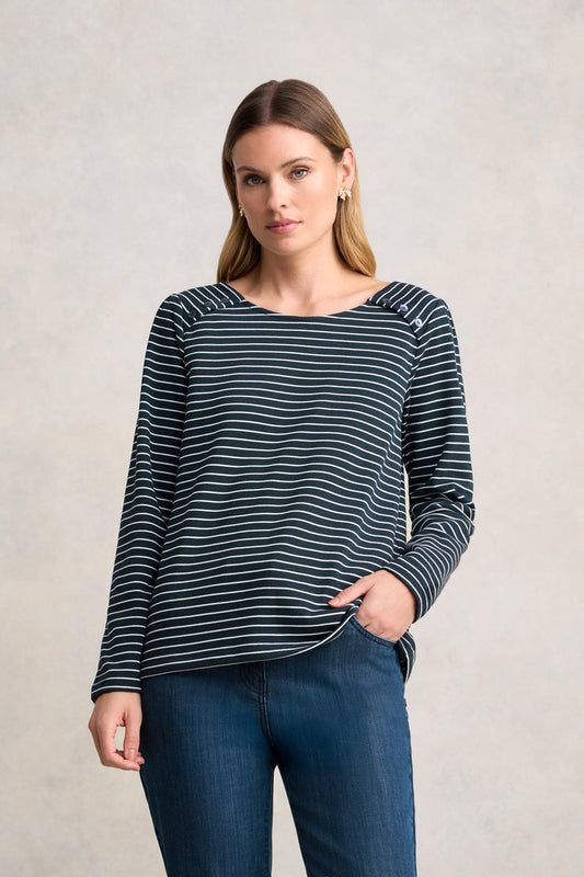 Stripe Long Sleeve T-Shirt - Ink & White Stripe