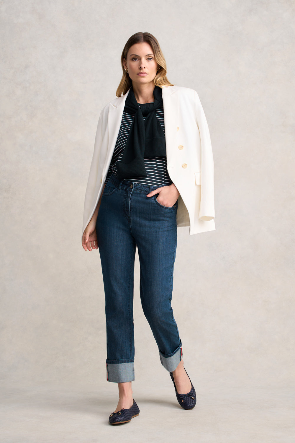 Stripe Long Sleeve T-Shirt - Ink & White Stripe