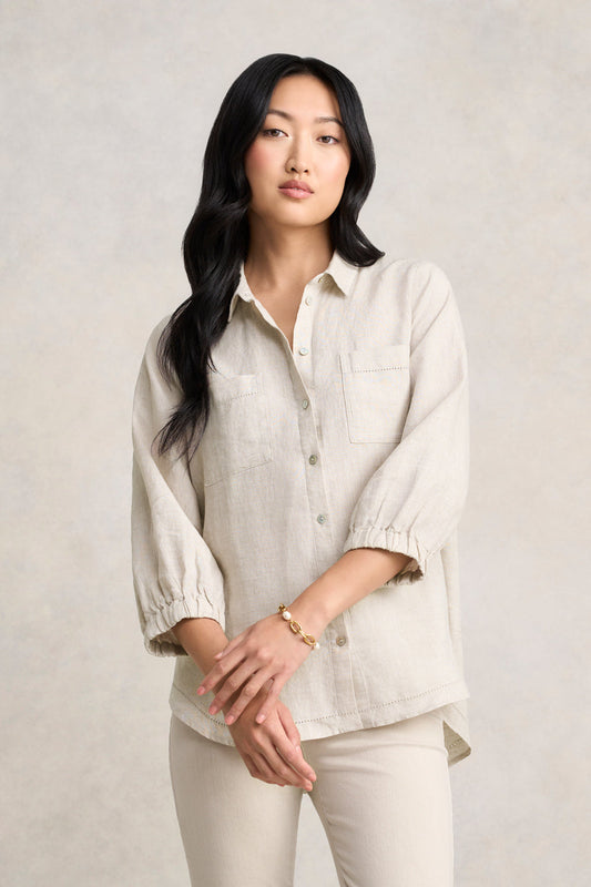 Essential Linen Shirt - Natural Cross Dye
