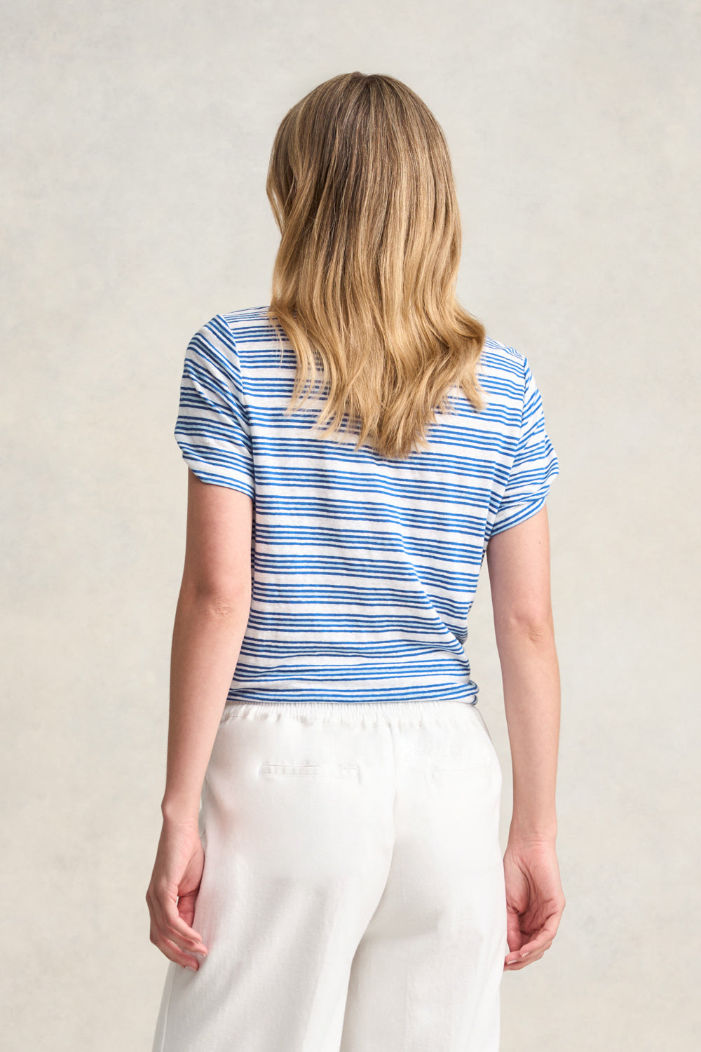Stripe Linen Tee - Blue Multi Stripe