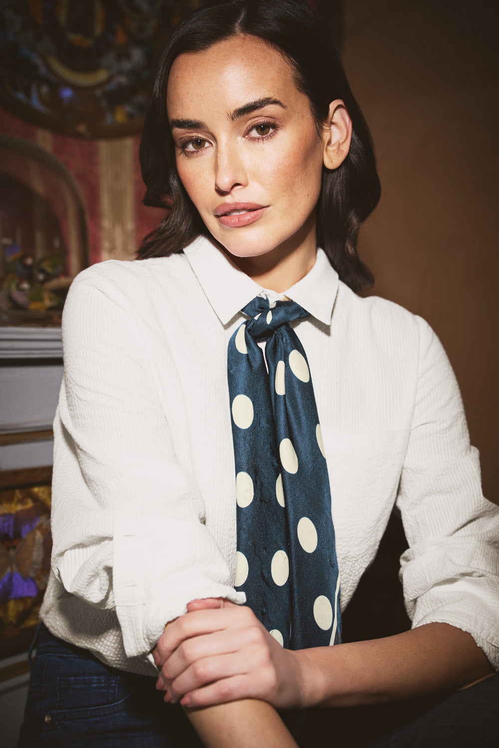 Cotton Seersucker Shirt - White