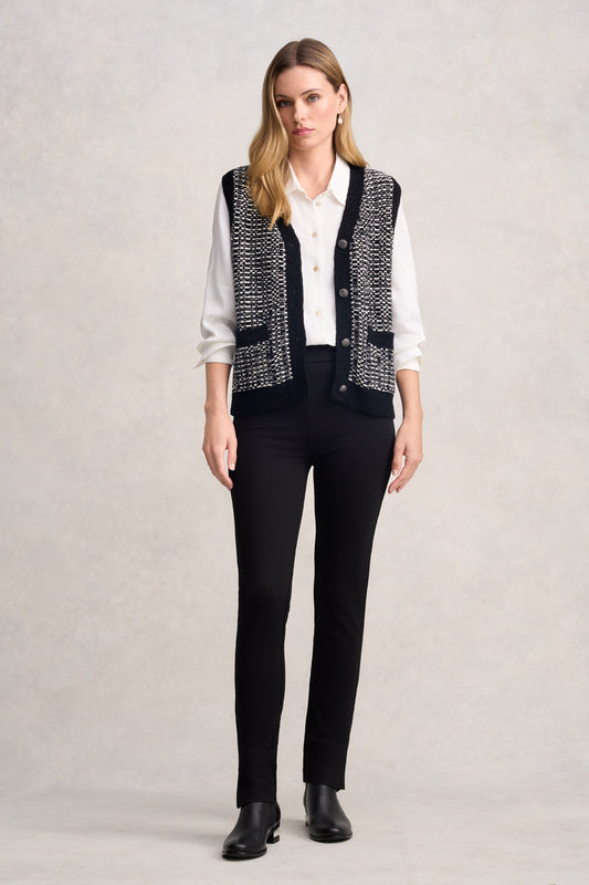 Tape Yarn Vest - Black Multi