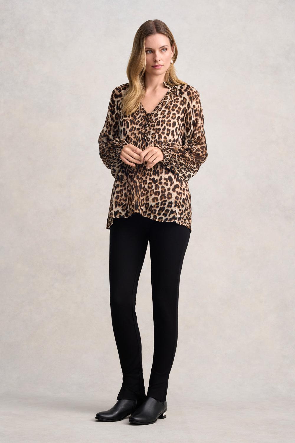 Georgette Blouse - Leopard Print