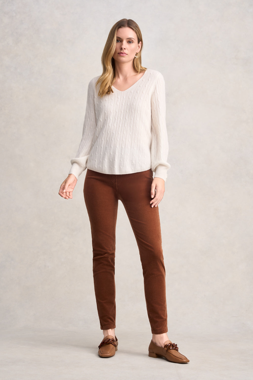 Cashmere Blouson Sleeve Jumper - Cream