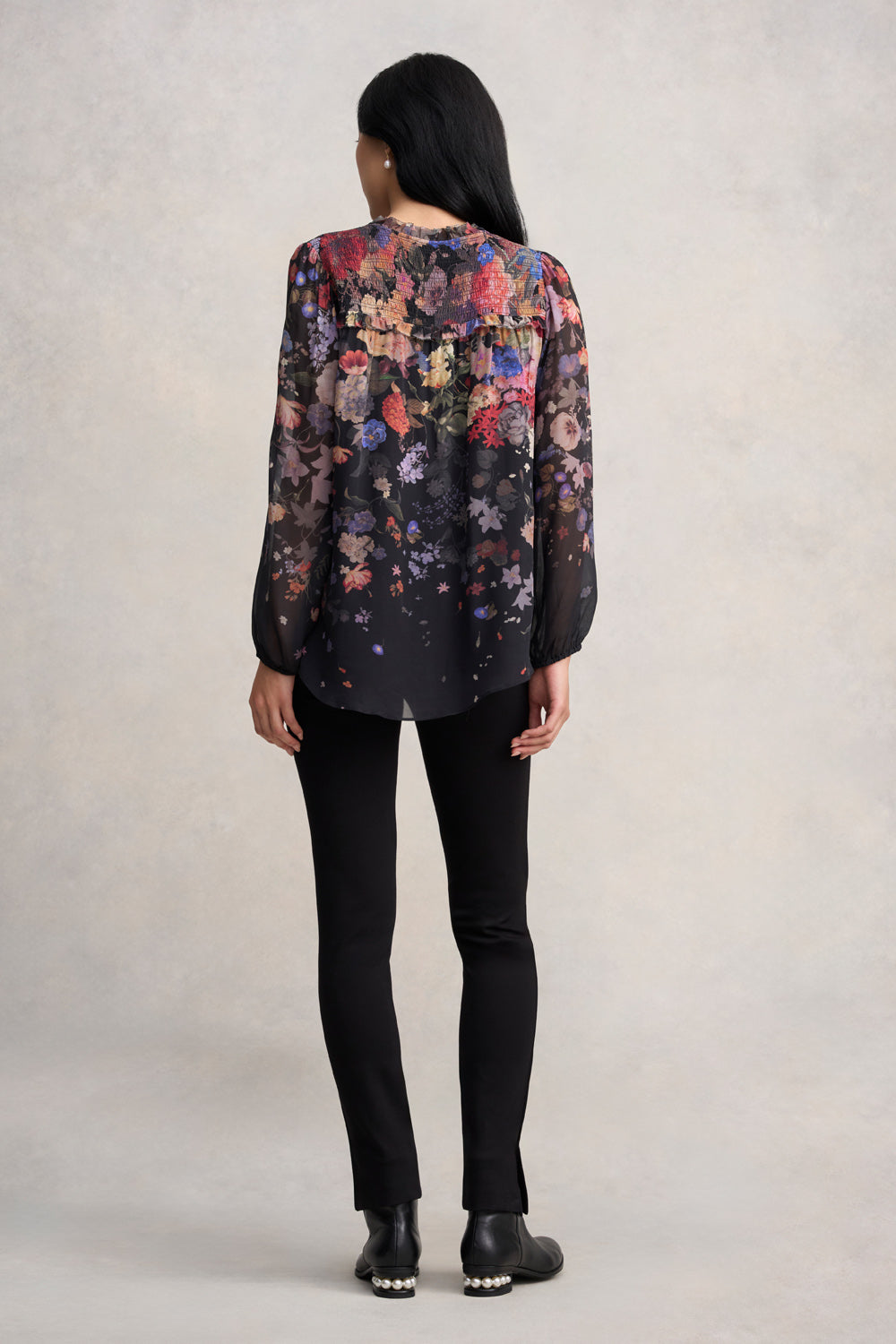 Viscose Georgette Printed Blouse - Midnight Floral