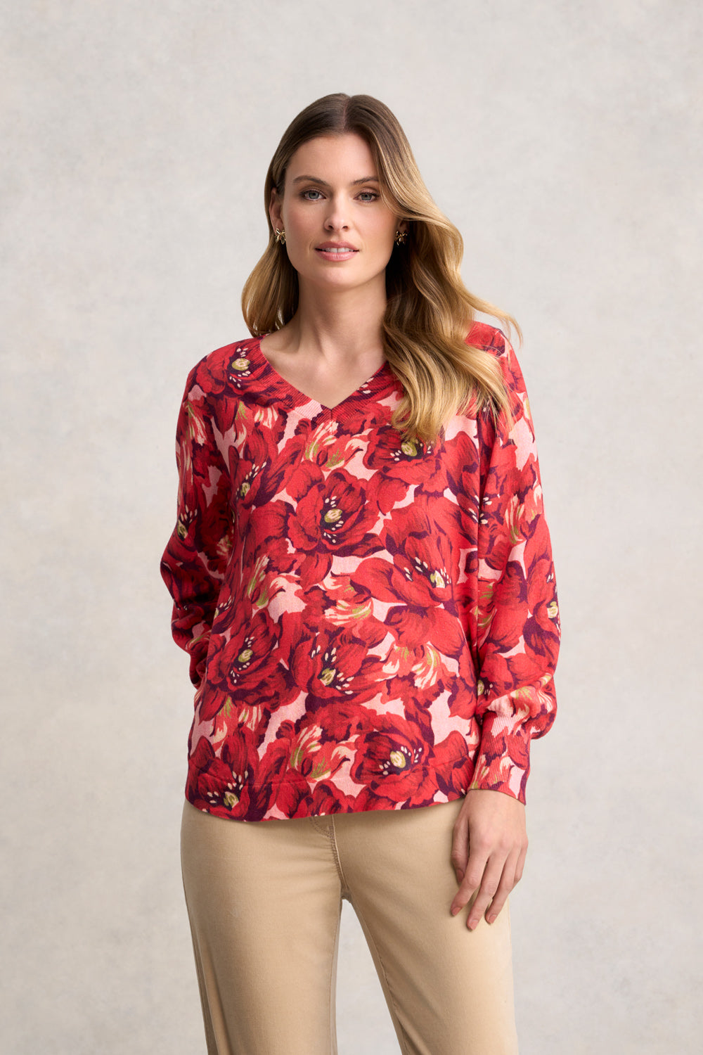 Blouson Sleeve Jumper - Rouge Magnolia