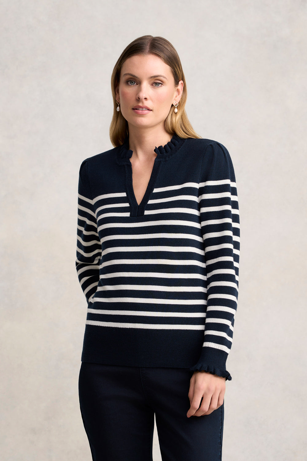 Stripe Wool Jumper - Cream & Ink Stripe