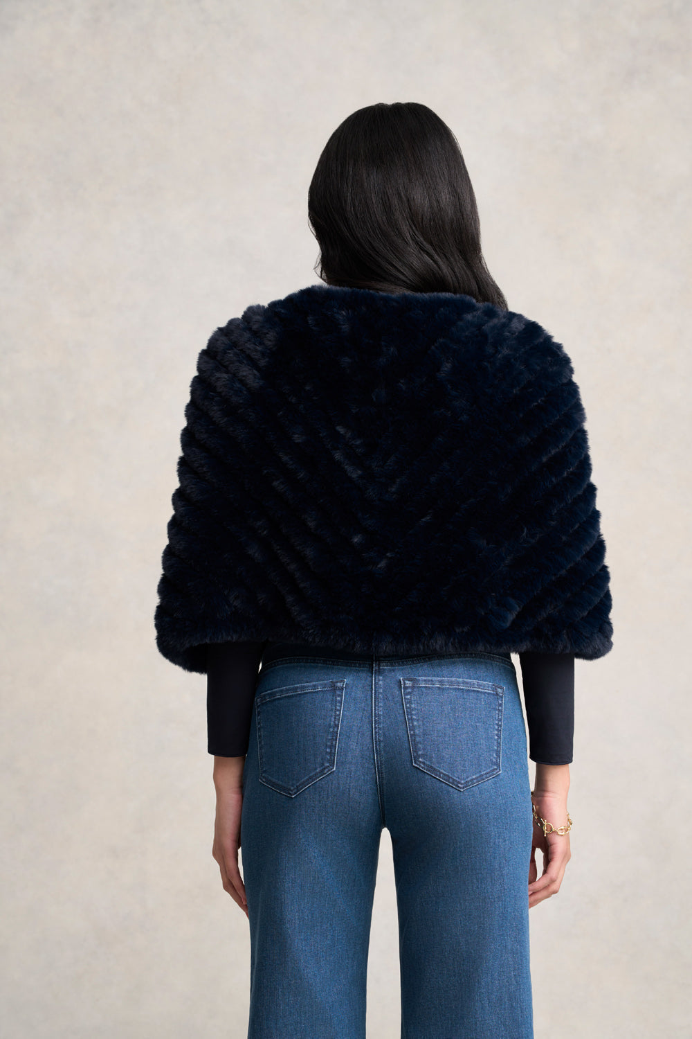 Faux Fur Capelet - Ink