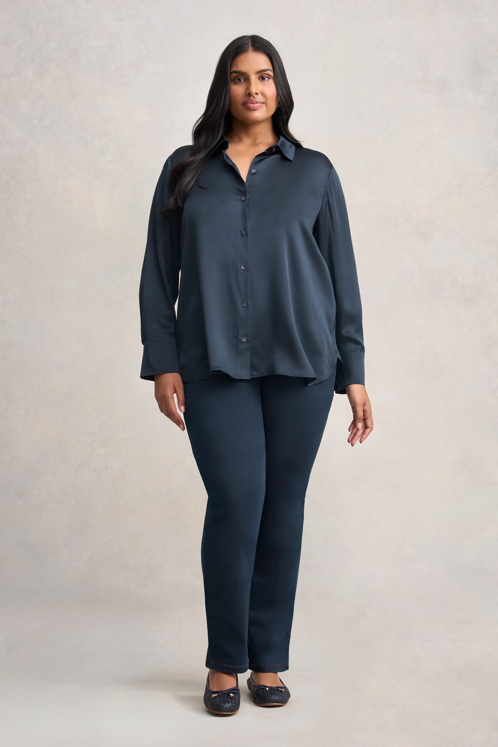 Stretch Silk Shirt - Ink