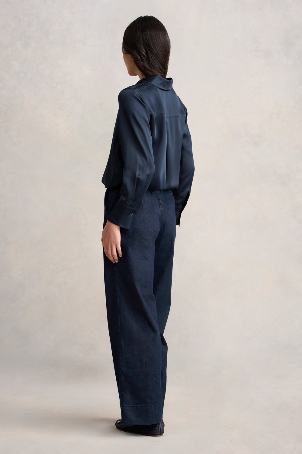 Stretch Silk Shirt - Ink