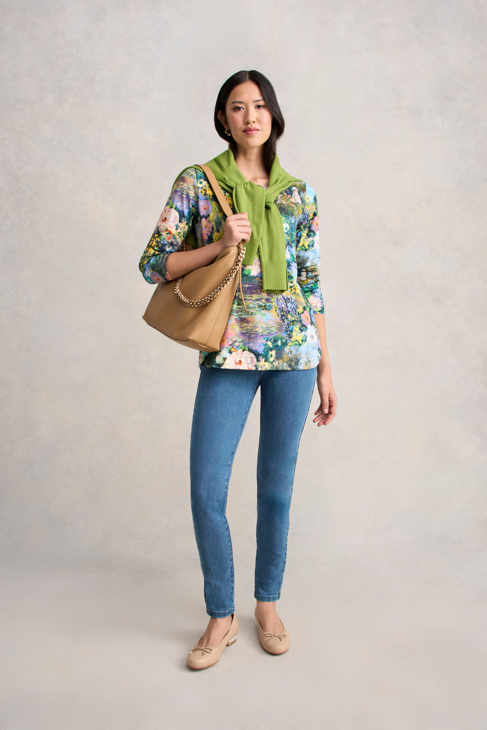Long Sleeve Organic Cotton T-Shirt - Monet Garden