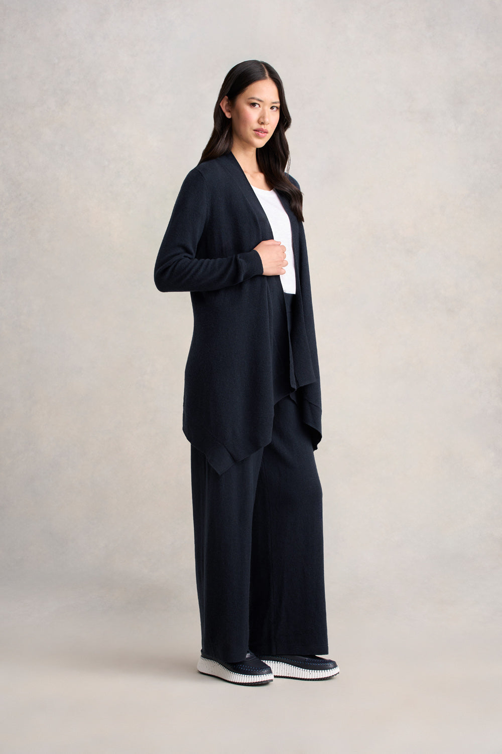 Wool Cashmere Cardigan - Ink