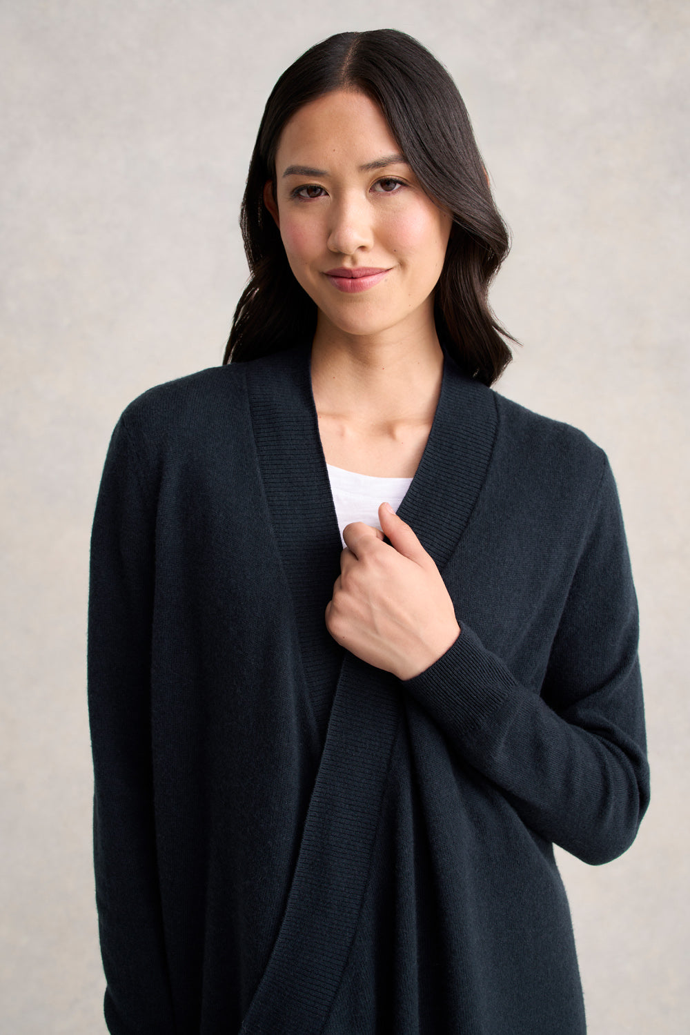 Wool Cashmere Cardigan - Ink
