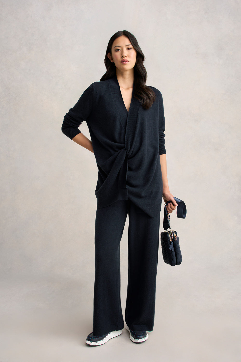 Wool Cashmere Cardigan - Ink