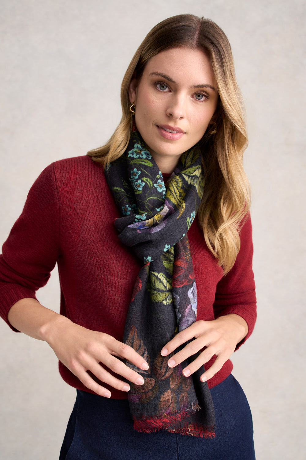 Midnight Floral Gardens Scarf - Multicolour