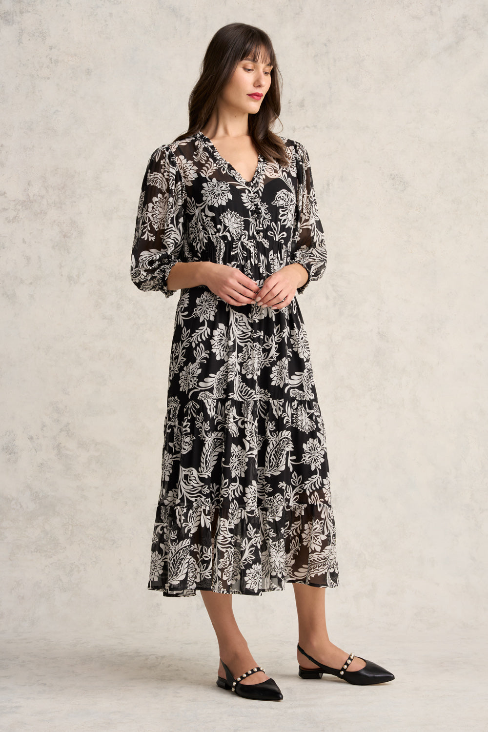 Printed Tiered Dress - Coco Floral