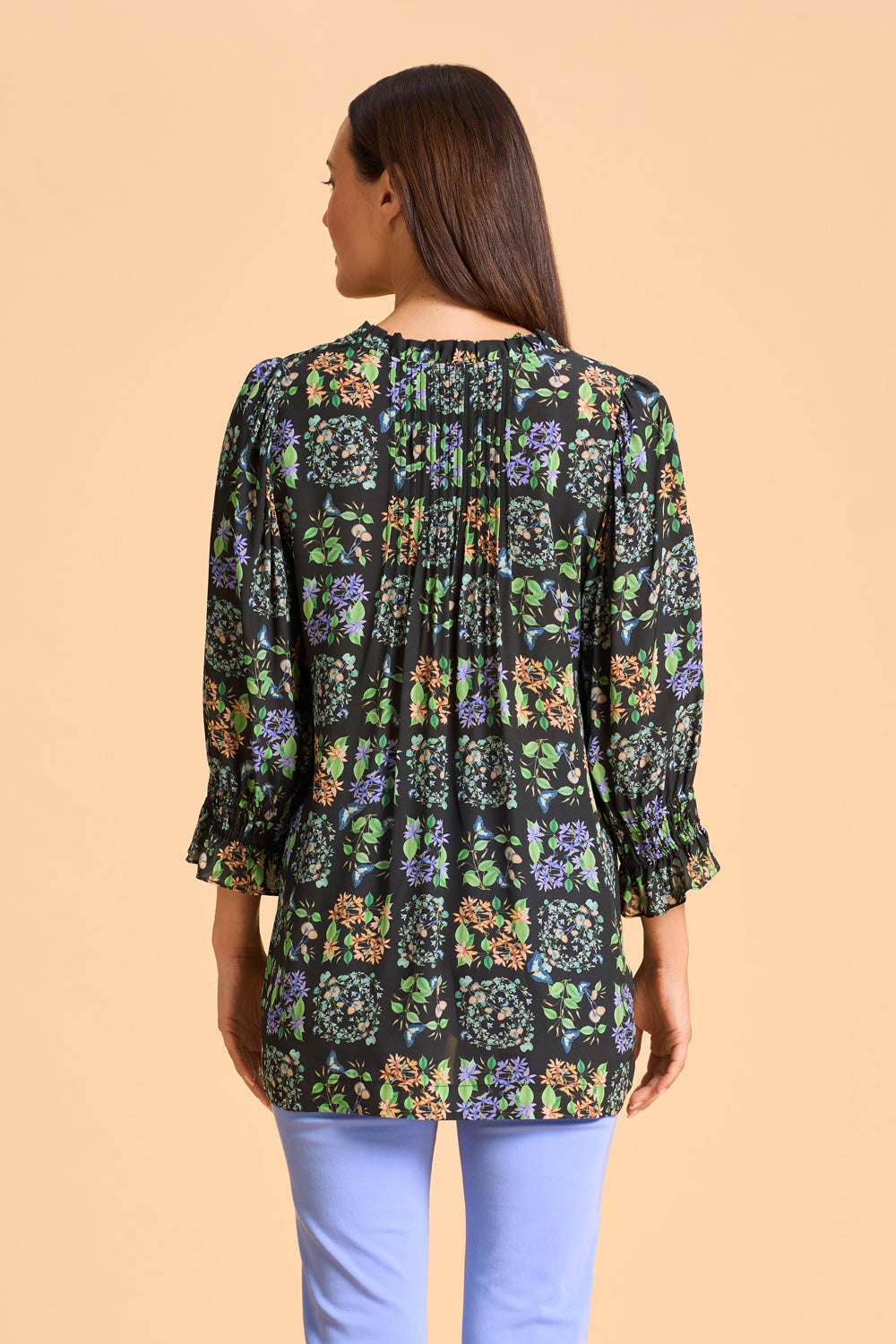 Printed Frill Detail Tunic - Butterfly Garden