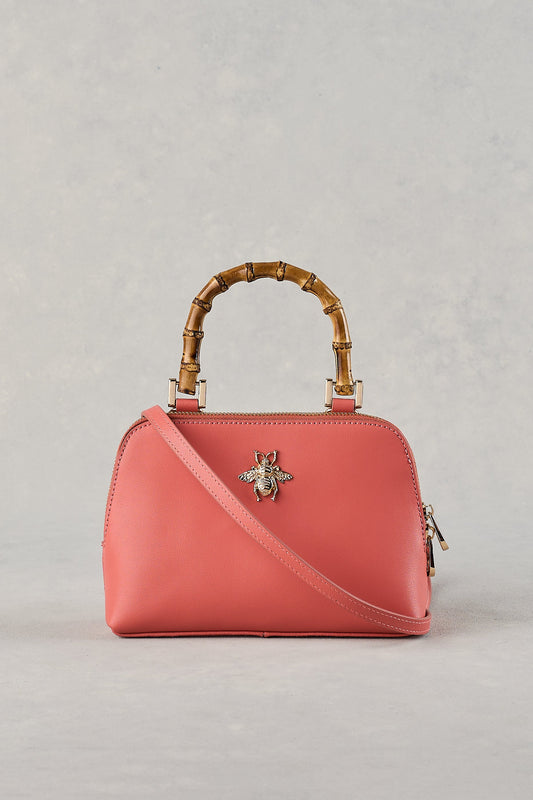 Bamboo Handle Handbag - Blush