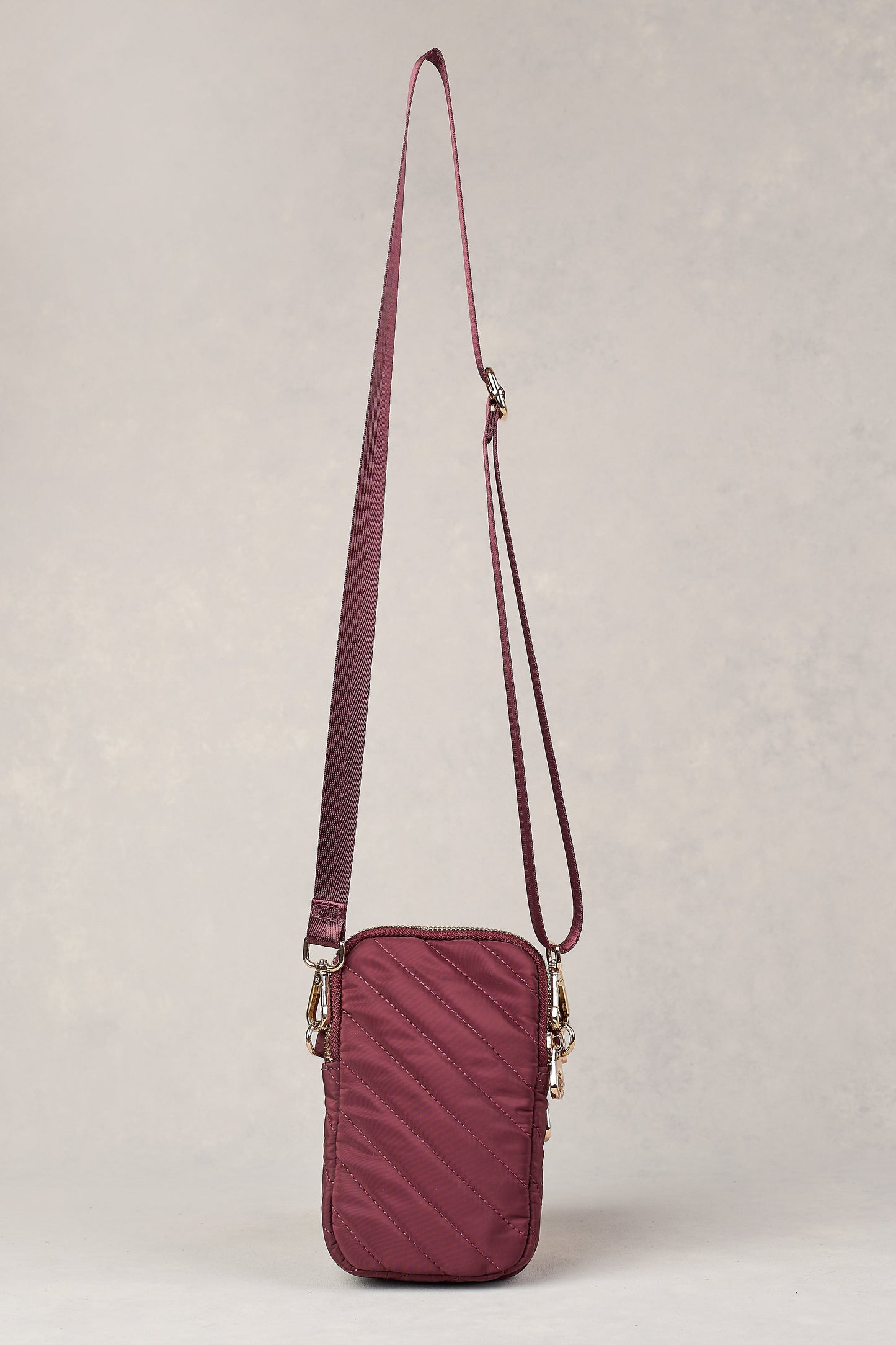 Manon Quilted Phone Bag - Merlot