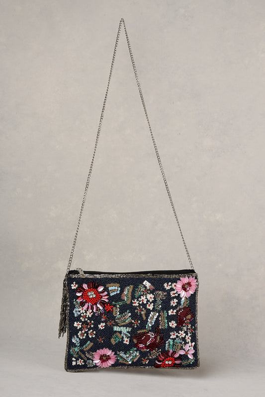 Floral Sequin Clutch - Multicolour