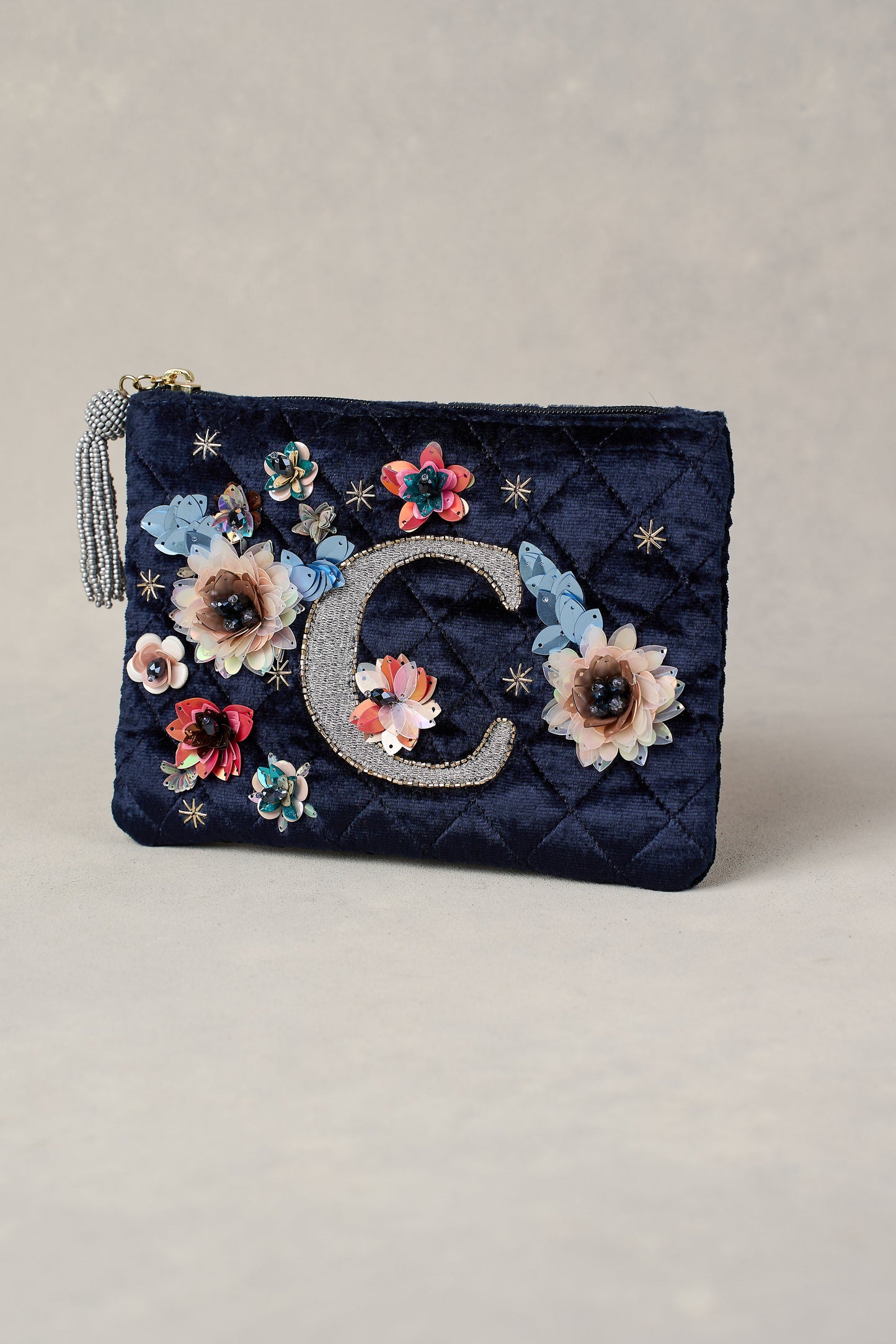 C Monogram Cosmetic Bag - Blue