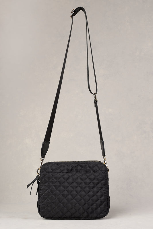 Naomi Quilted Crossbody Bag - Black