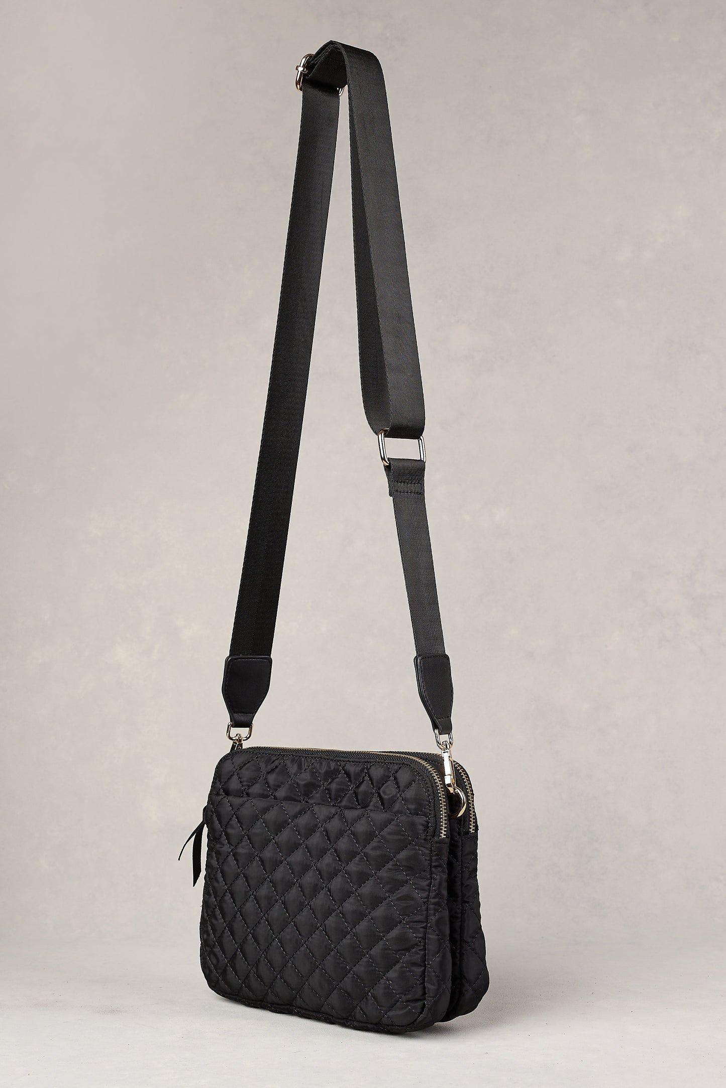 Naomi Quilted Crossbody Bag - Black