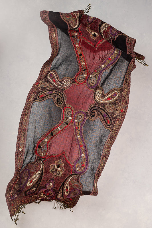 Paisley Swirls Wool Scarf - Multicolour