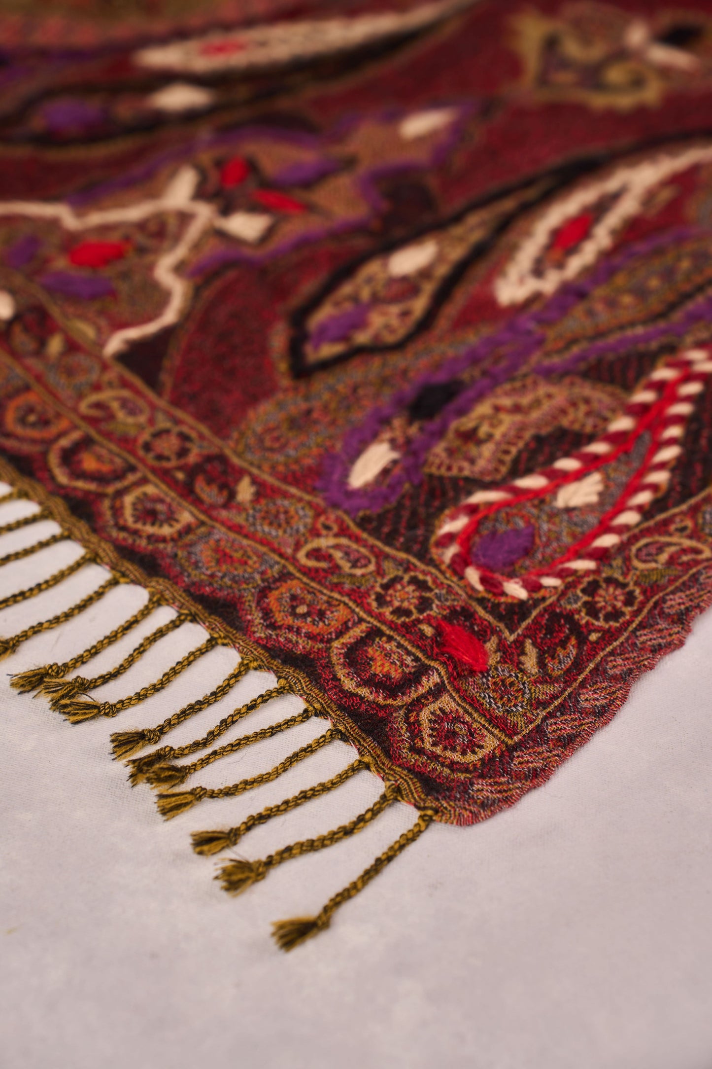 Paisley Swirls Wool Scarf - Multicolour