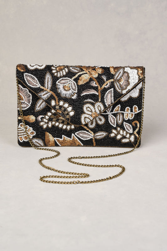 Sequin Paisley Clutch - Multicolour