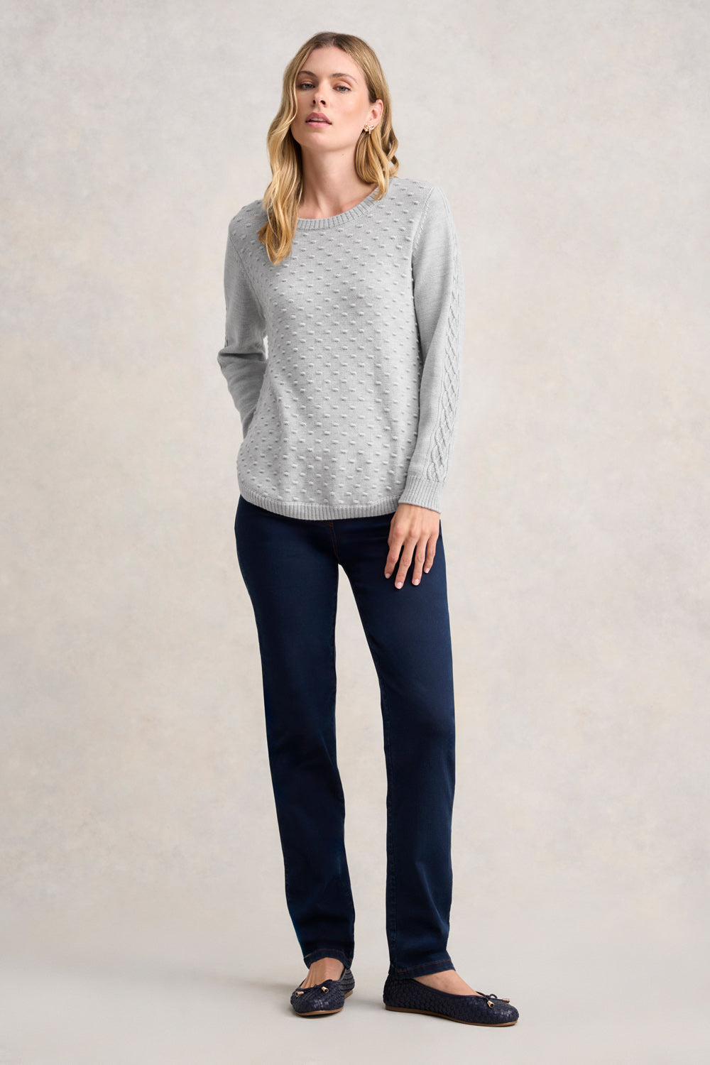 Merino Wool Popcorn Jumper - Frost