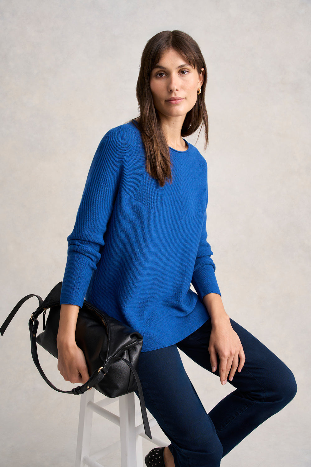 Purl Cotton Jumper - Klein Blue