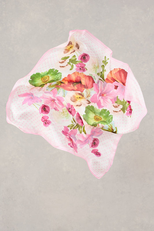 Multi Floral Silk Scarf - Multi
