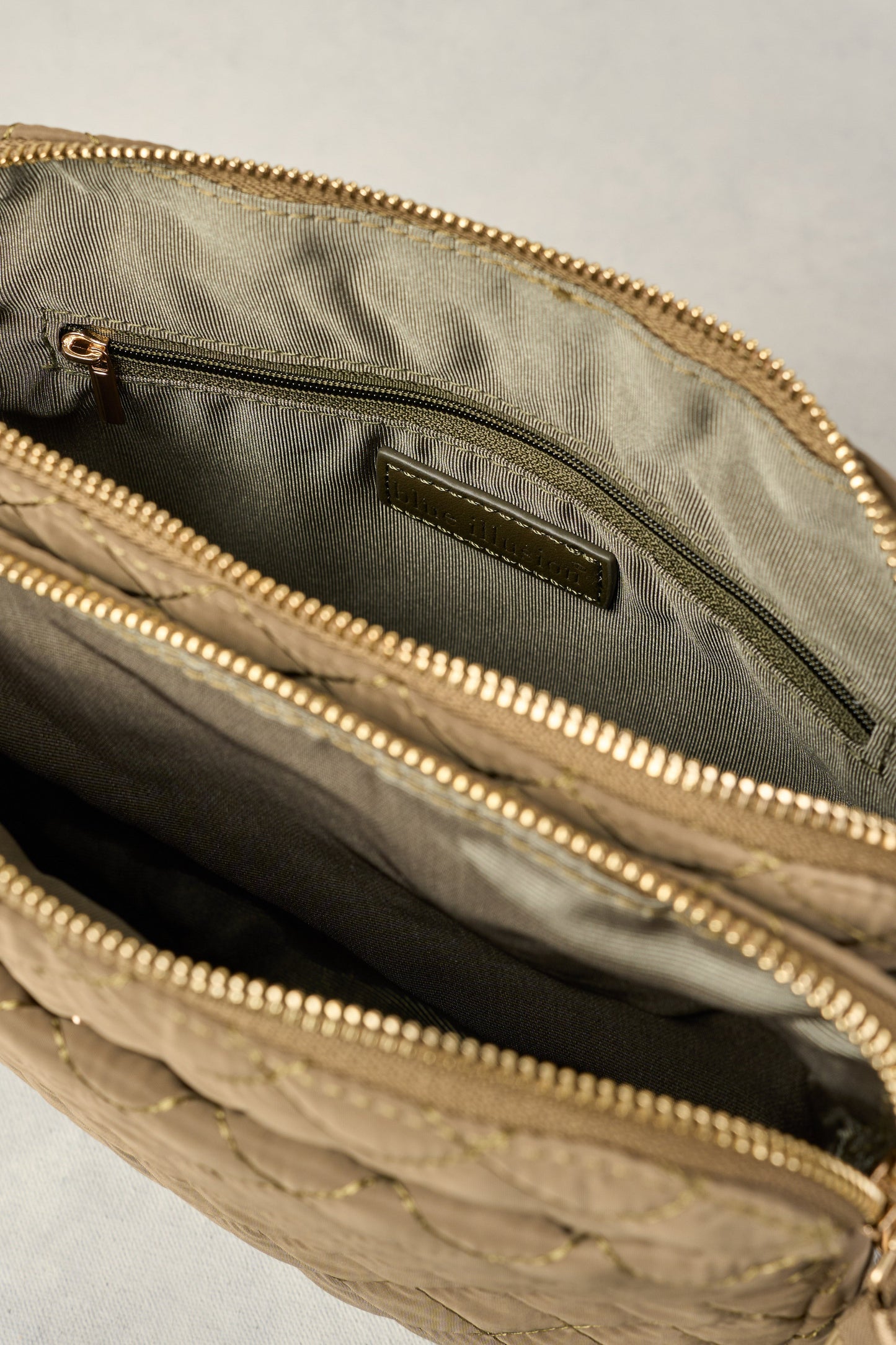 Naomi Quilted Crossbody Bag - Khaki