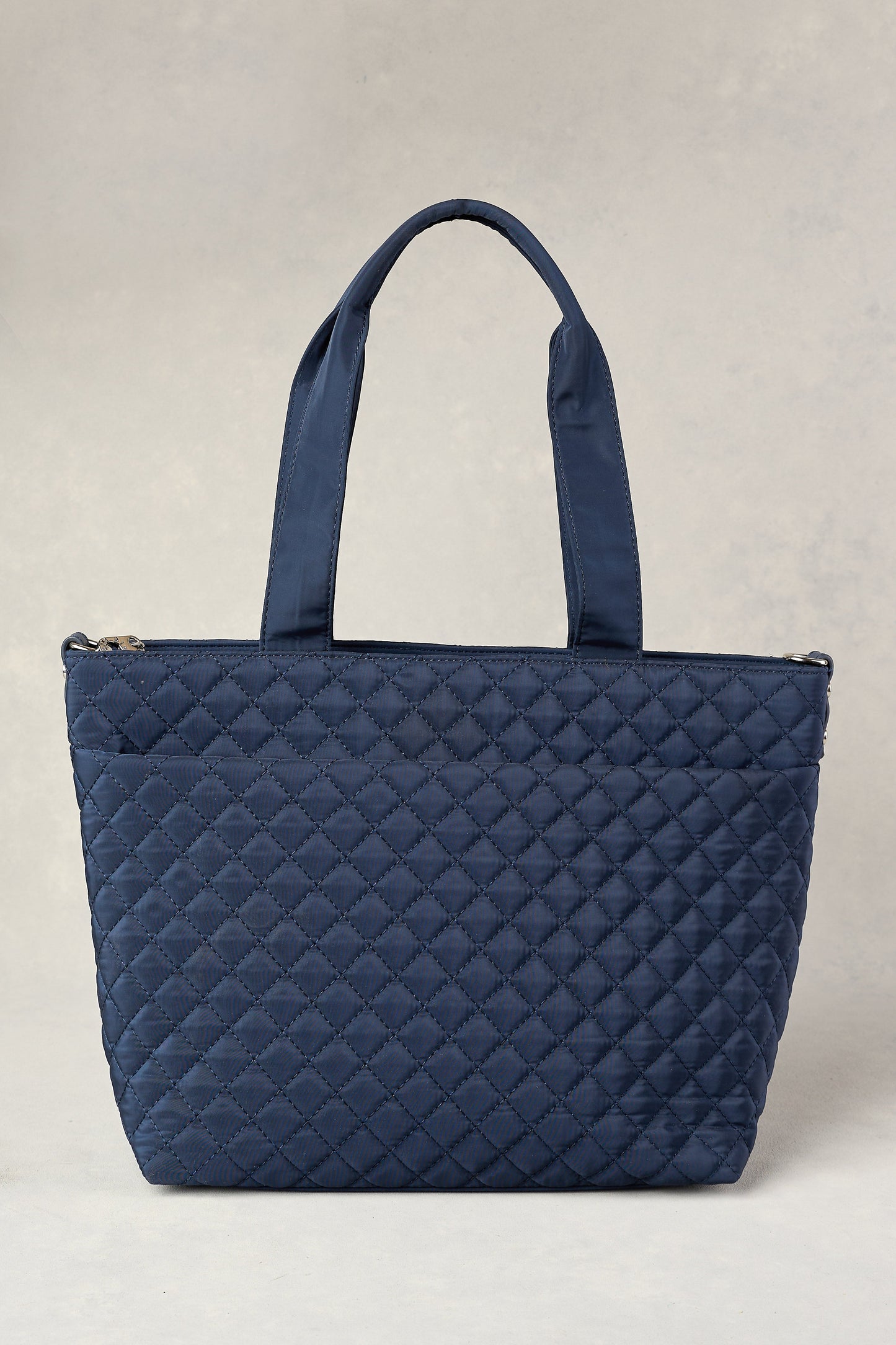 Naomi Quilted Tote - Navy
