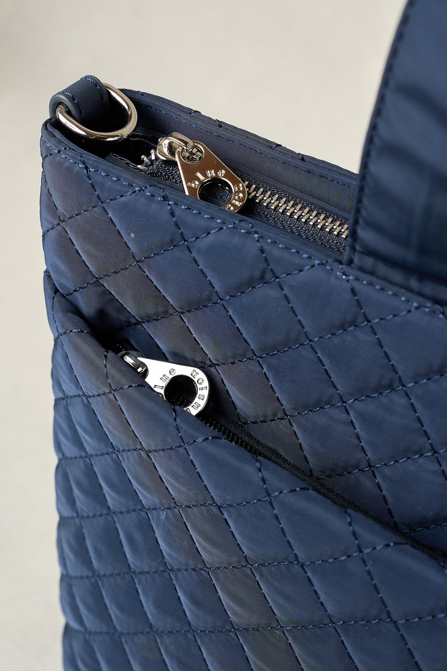 Naomi Quilted Tote - Navy